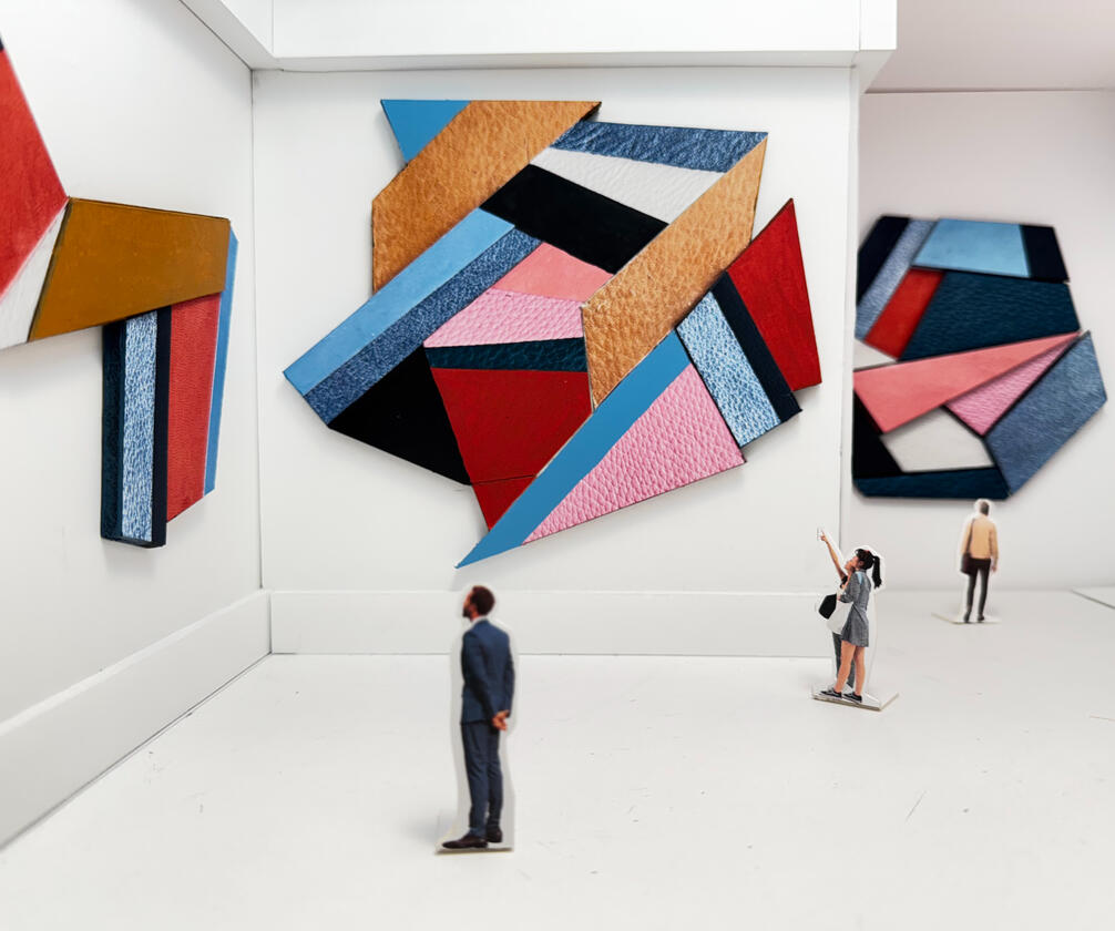 Tulip Fields Reimagined From Above. Mixed Media. Each Piece Approx 16&#39; High.